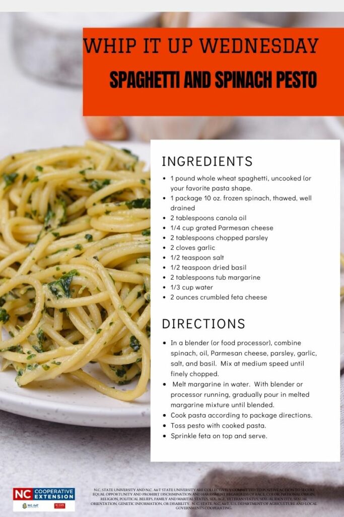 Spaghetti and Spinach Pesto