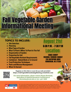 Cover photo for Fall Vegetable Gardening Informational Meeting